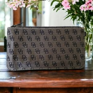 Dooney & Bourke Wristlet Without Strap Blue Signature DB Logo Pattern Wallet